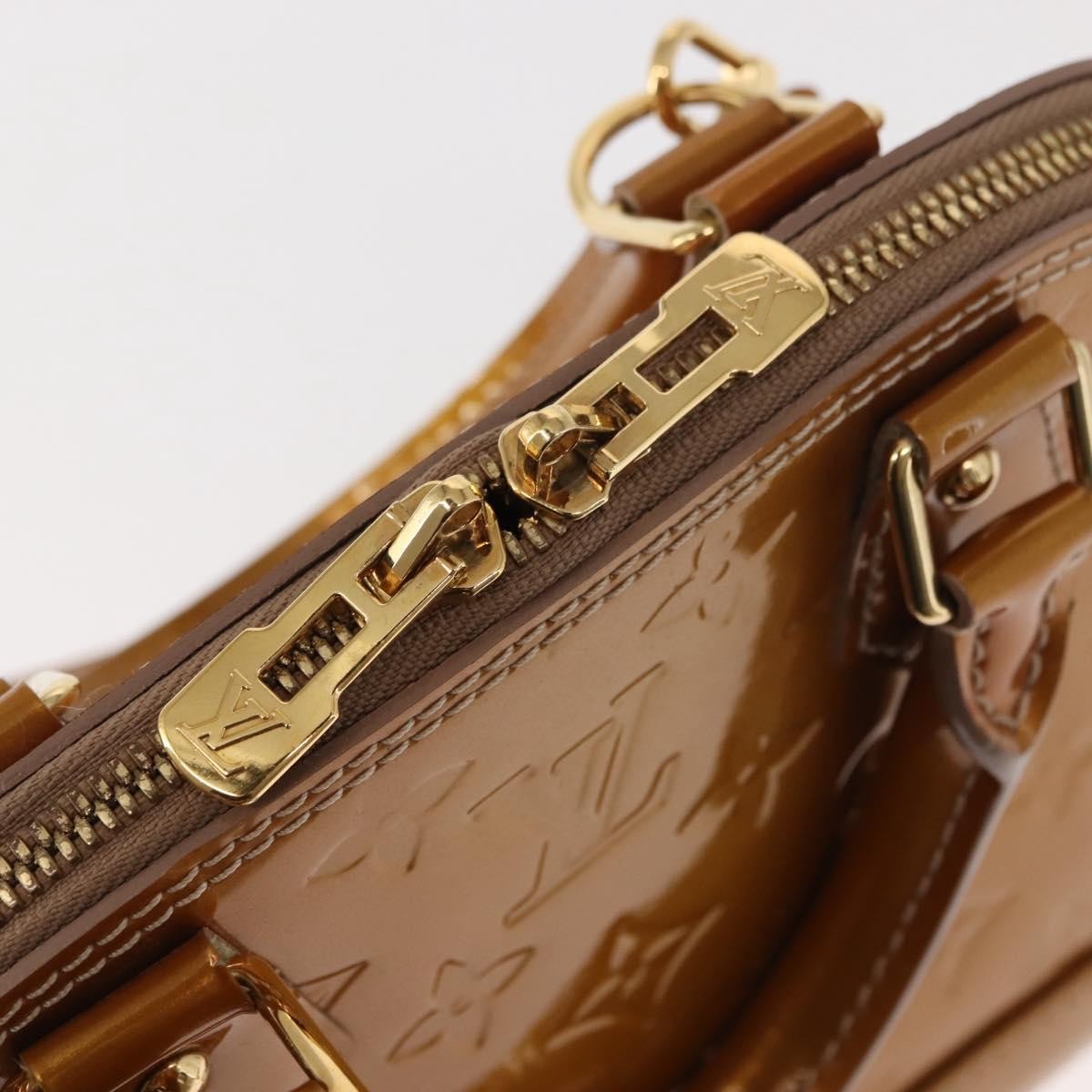 Louis Vuitton Alma Handbag Monogram Vernis, GOLD, PATENT_LEATHER, Handbag
