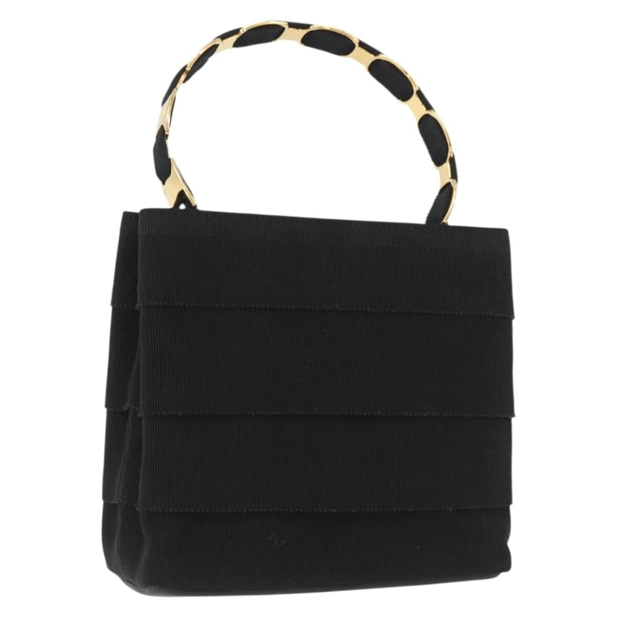 Salvatore Ferragamo Vala Handbag Canvas, BLACK, CANVAS, Handbag