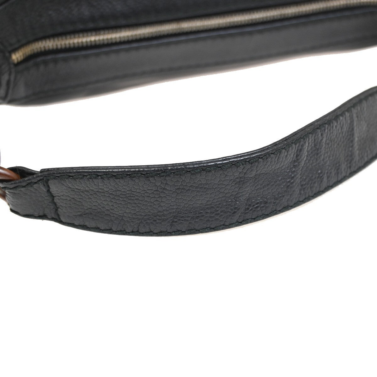 Chanel Vintage Wood Chain CC Shoulder Bag Caviar, BLACK, LEATHER, Shoulder bag