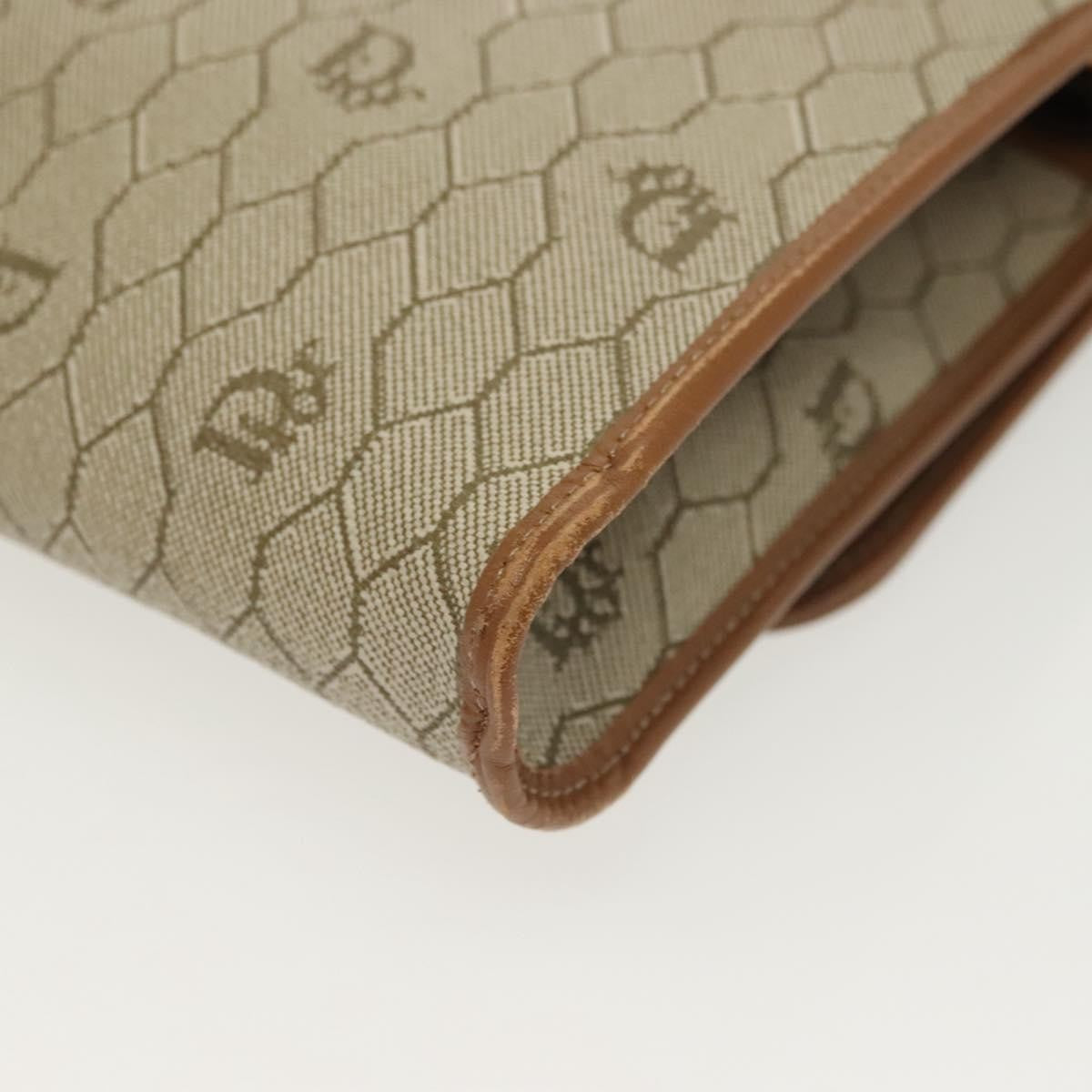 Christian Dior Vintage Honeycomb chain Canvas, BEIGE, CANVAS, Handbag