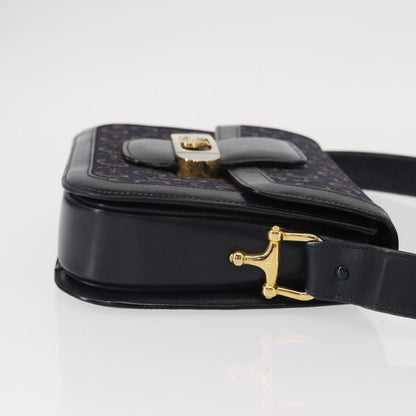 Celine Horse Carriage Shoulder bag Canvas and Leather, NAVY, CANVAS, Shoulder bag