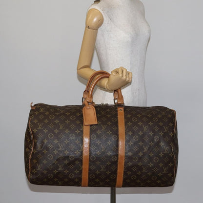 Louis Vuitton Keepall Bag Monogram Canvas, BROWN, CANVAS, Travel bag