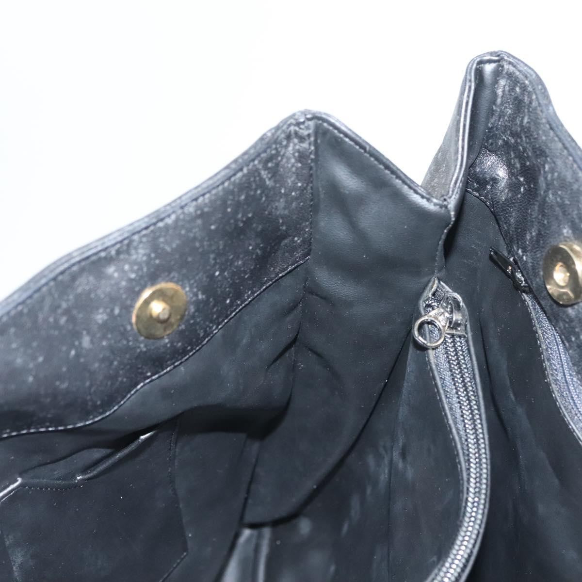 Bally Vintage Tote Bag Quilted Leather, BLACK, LEATHER, Tote bag