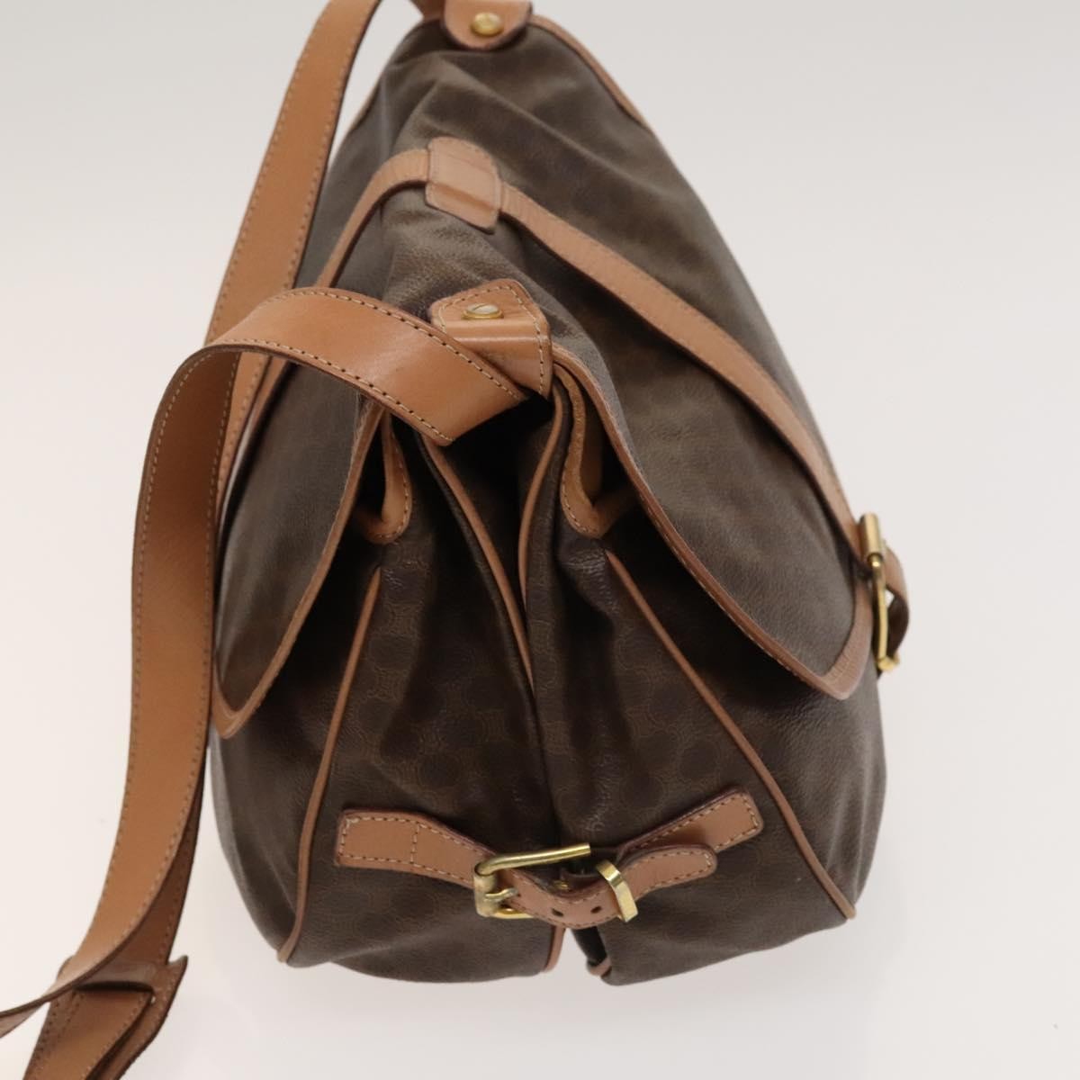 Celine Macadam Shoulder Bag PVC Leather, Brown, PVC + Canvas, Crossbody Bag