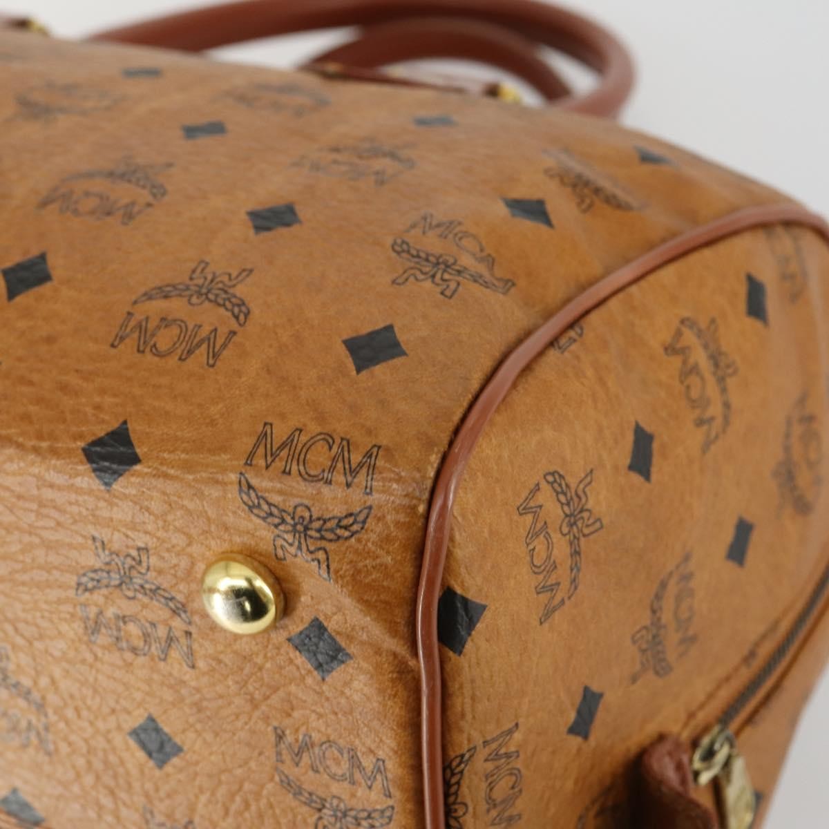 MCM Visetos logogramme Handbag Canvas and Leather, BROWN, CANVAS, Travel bag