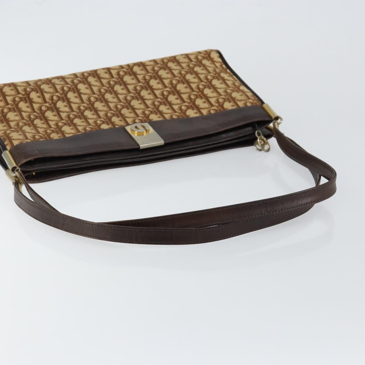 Christian Dior Vintage Trotter Shoulder Bag Canvas, BROWN, CANVAS, Shoulder bag