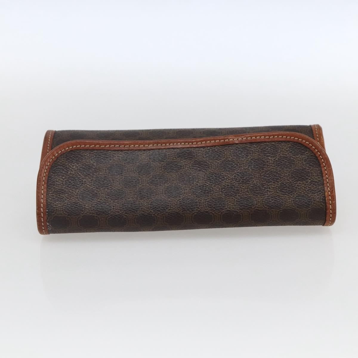 Celine Macadam Pochette Canvas and Leather, BROWN, CANVAS, Clutche & pouche