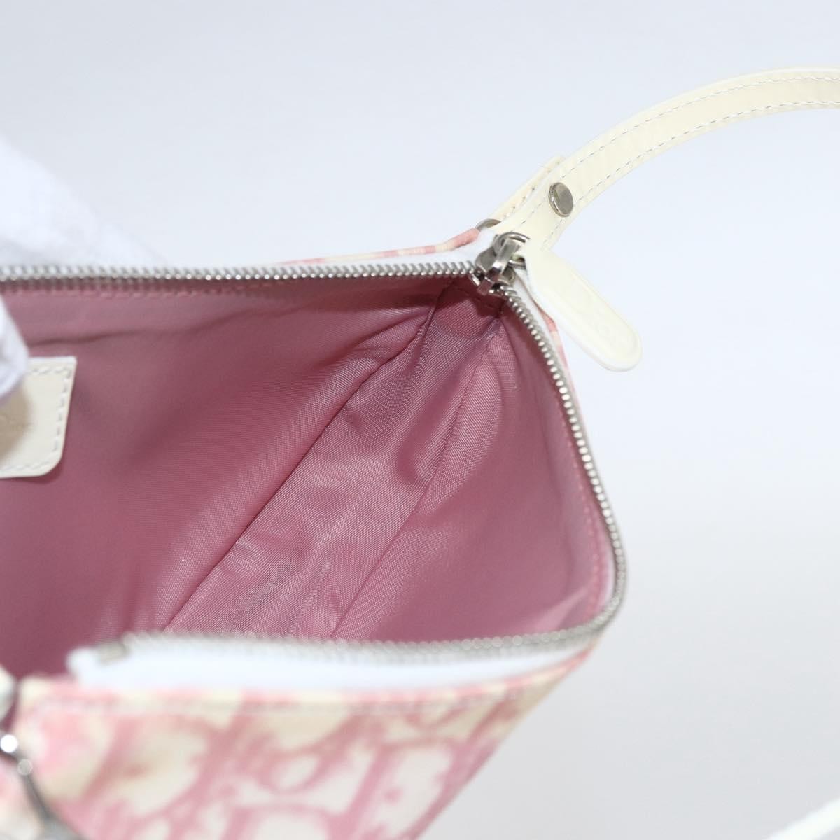 Christian Dior Vintage Saddle Bag Diorissimo Canvas, PINK, CANVAS, Shoulder bag