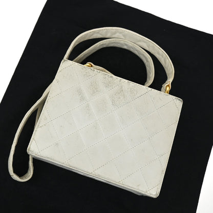 Chanel CC Logo Chain Handbag Canvas and Leather, ECRU, CALFSKIN, Handbag