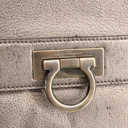 Salvatore Ferragamo Sofia Satchel Leather, SILVER, LEATHER, Handbag