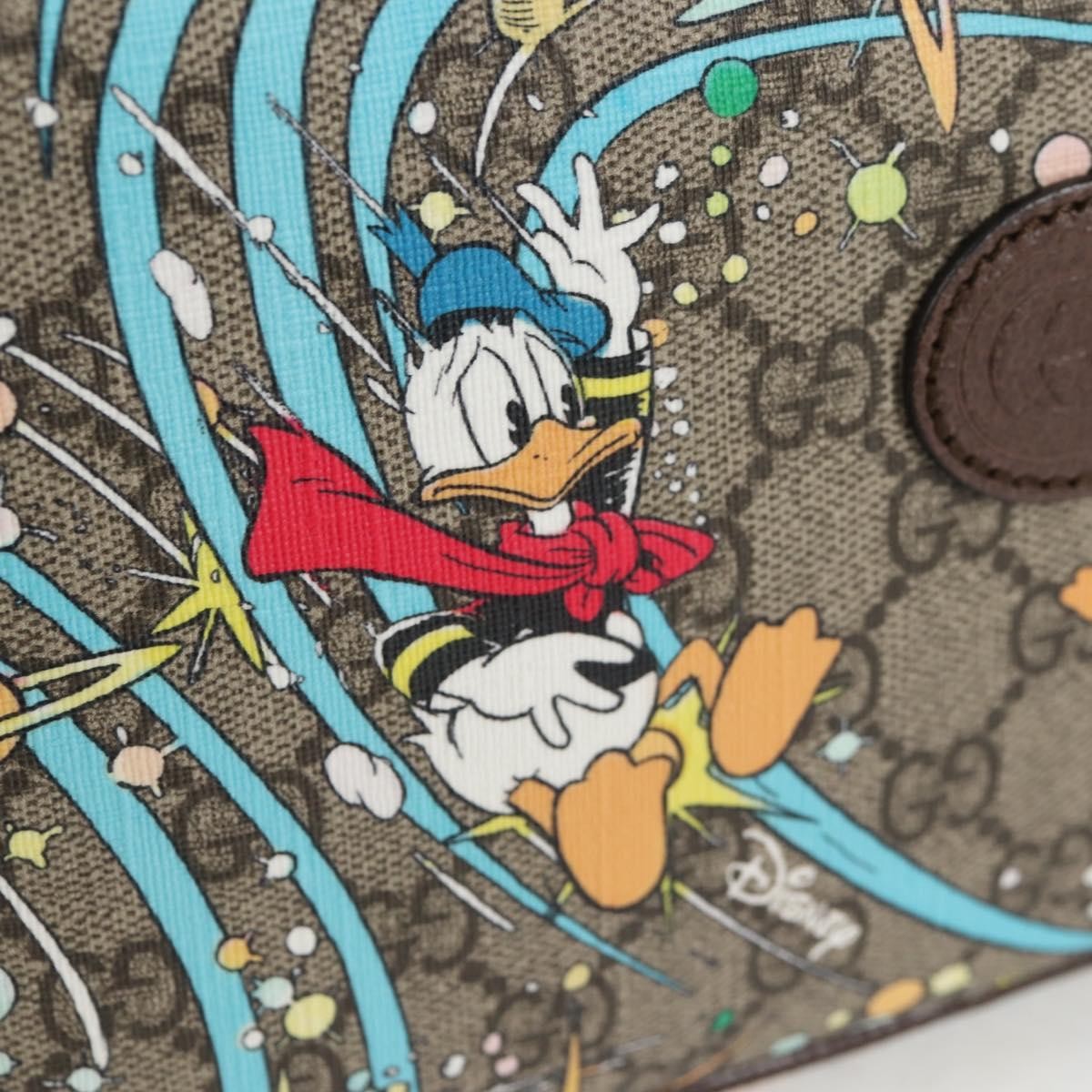 Gucci Disney Donald Duck Belt Bag Printed GG Coated Canvas, BEIGE, PVC, Shoulder bag