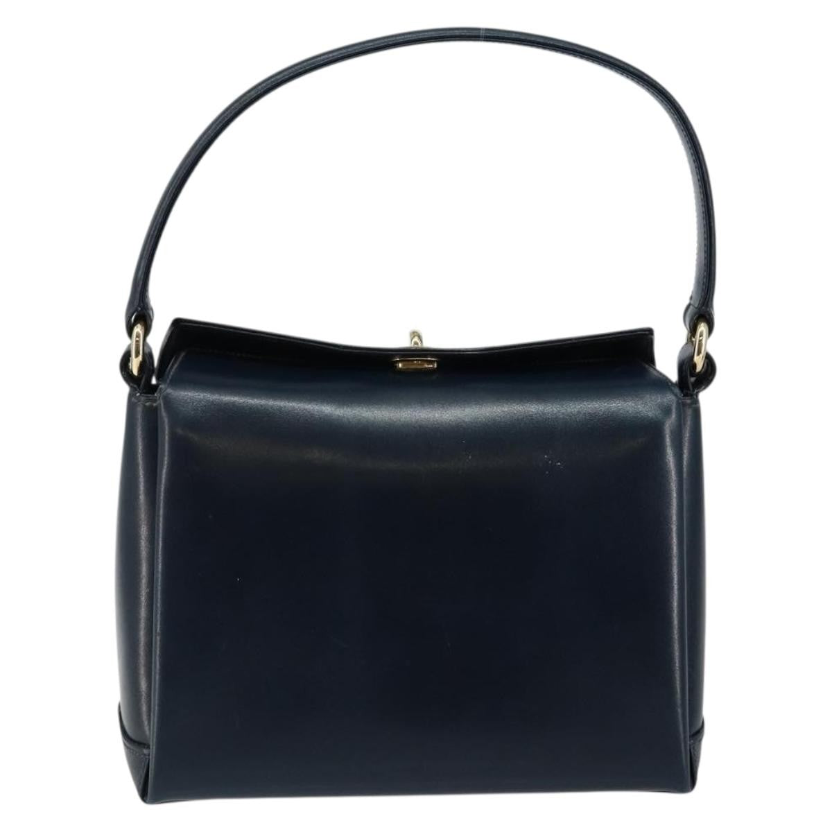 Gucci Vintage Convertible Box Crossbody Bag Leather, NAVY, LEATHER, Handbag