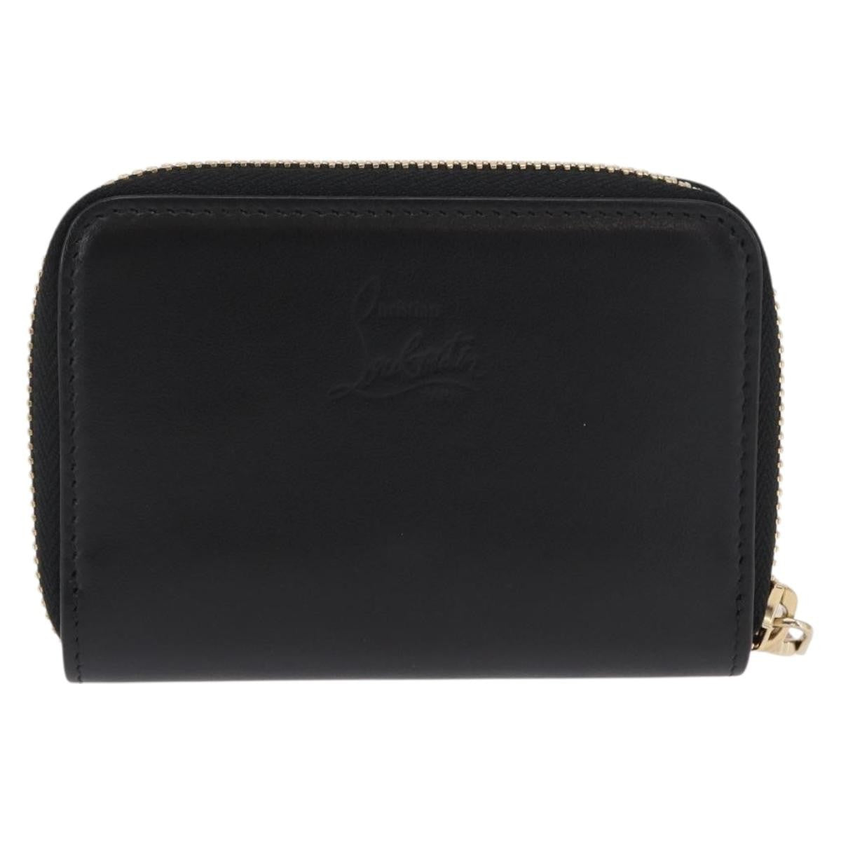 Christian Louboutin Panettone Coin Purse Embellished Leather, Black, Leather, Wallet