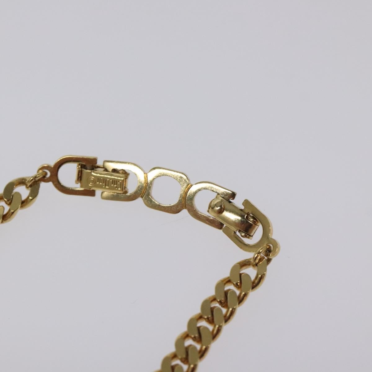 Christian Dior CD Pendant Necklace Metal and Crystals, GOLD, METAL, Necklace