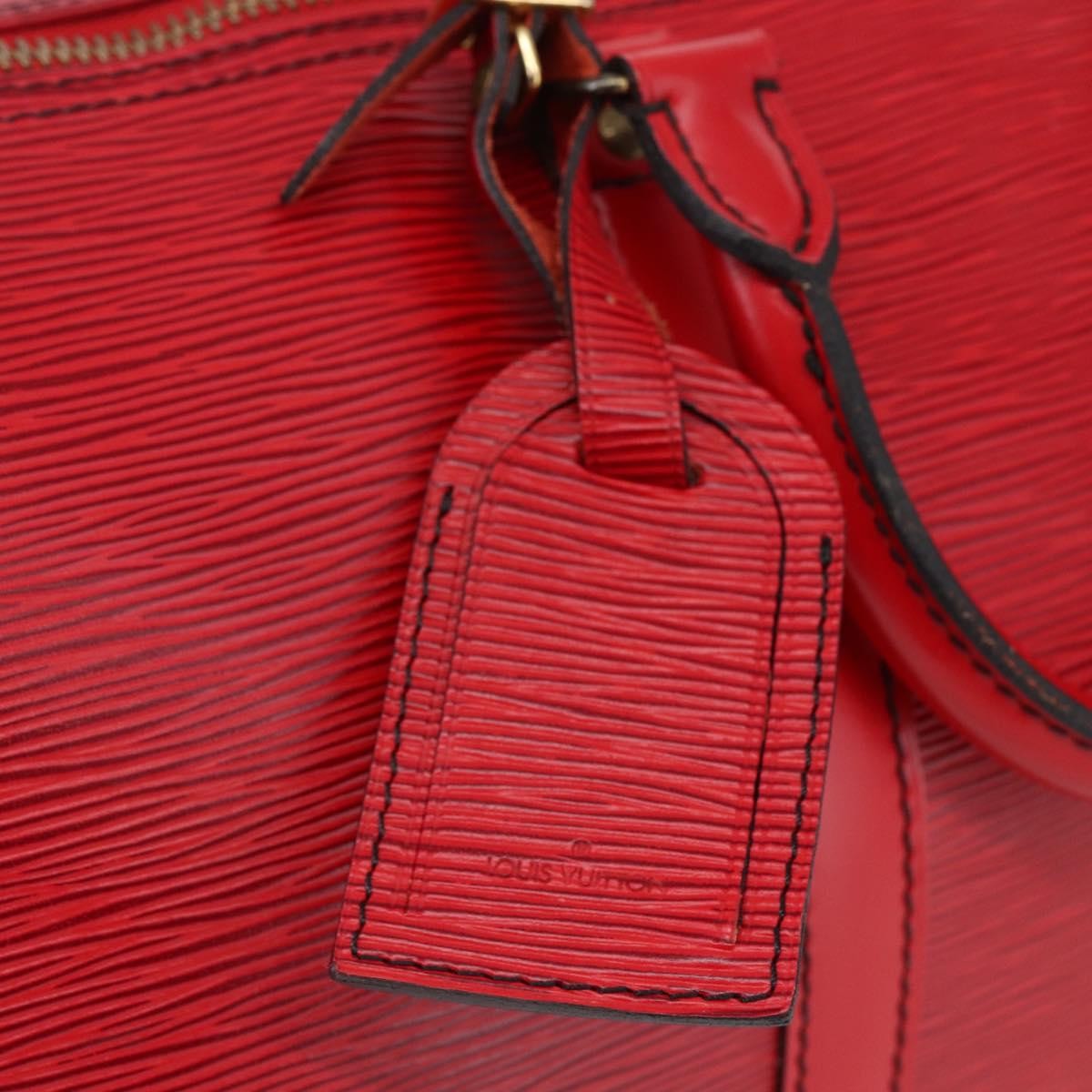 Louis Vuitton Keepall Bag Epi Leather, RED, LEATHER, Travel bag