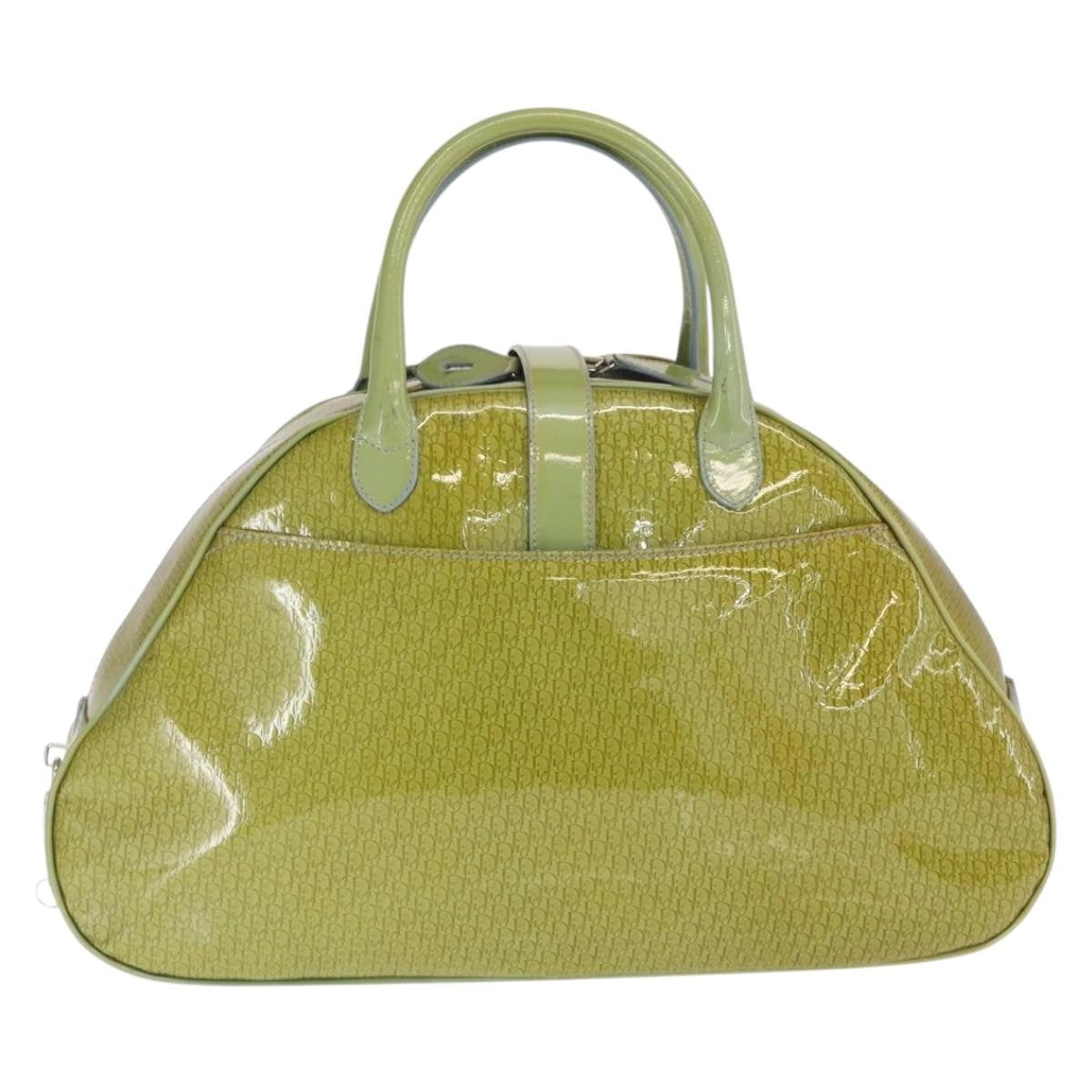 Christian Dior Vintage Saddle Bowler Bag Patent leather, GREEN, PATENT_LEATHER, Handbag