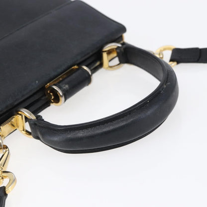 Salvatore Ferragamo Vintage Shoulder Bag Leather, BLACK, LEATHER, Shoulder bag