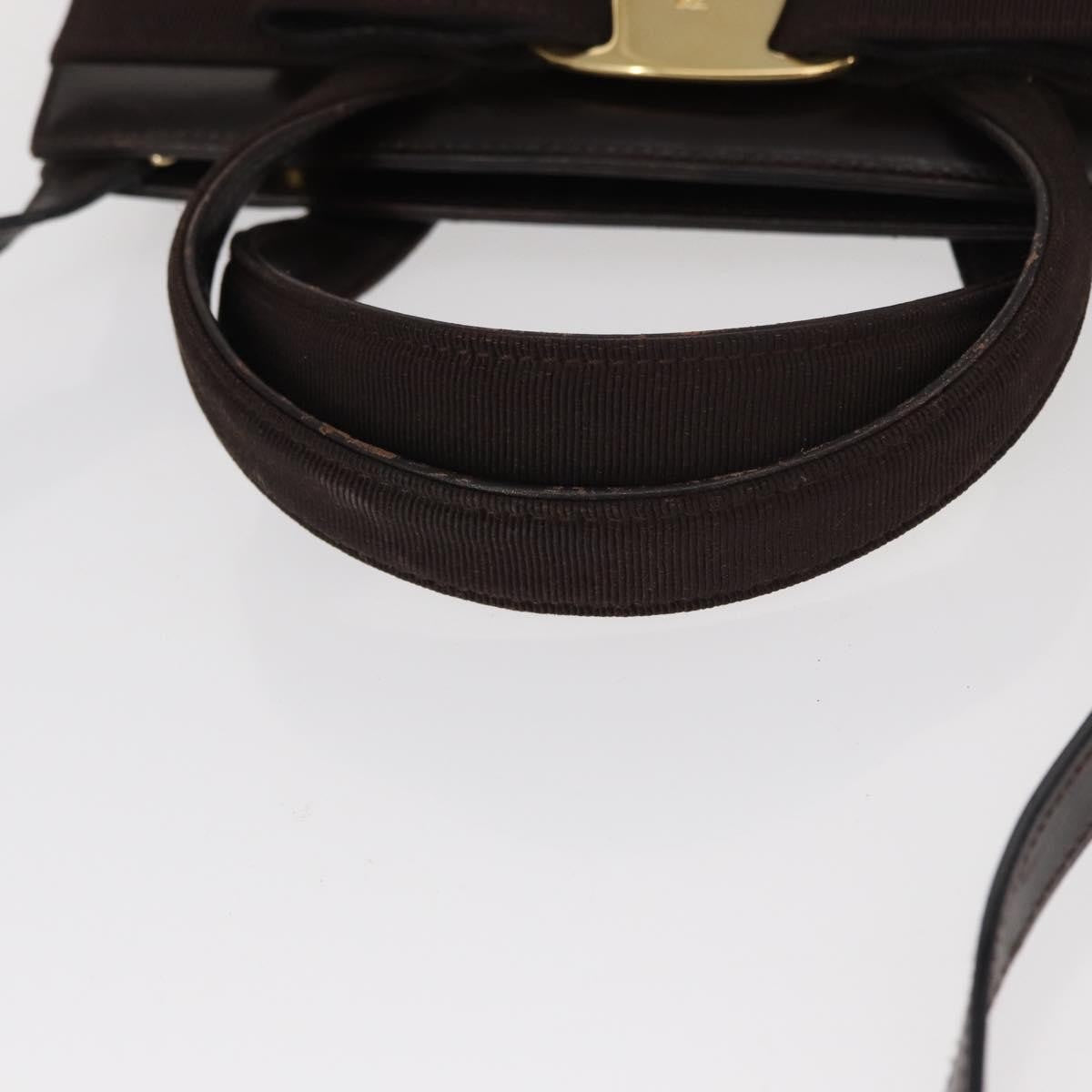 Salvatore Ferragamo Convertible Vara Bow Tote Leather, BROWN, LEATHER, Handbag