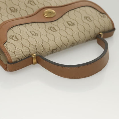 Christian Dior Vintage Honeycomb Handbag Canvas Leather, BEIGE, CANVAS, Handbag