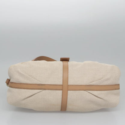 Bvlgari Chandra Hobo Canvas and Leather, BEIGE, CANVAS, Handbag