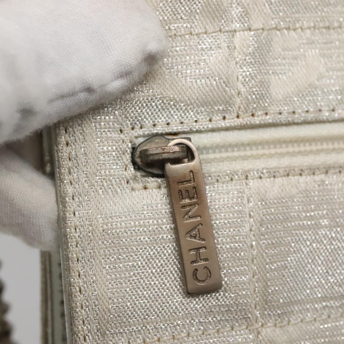 Chanel Travel Line Wallet on Chain Quilted Nylon, Silver, Nylon, Wallet