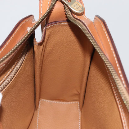 Celine Vintage Macadam Shoulder Bag Canvas and Leather, BEIGE, CANVAS, Shoulder bag