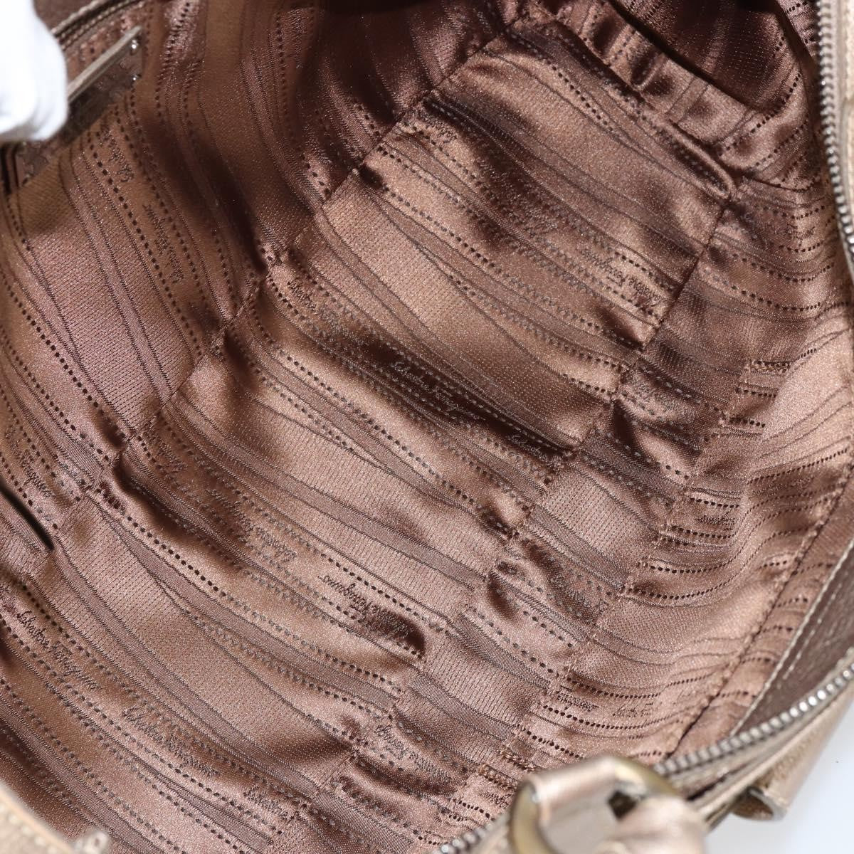Salvatore Ferragamo Gancini Tote Leather, GOLD, LEATHER, Tote bag