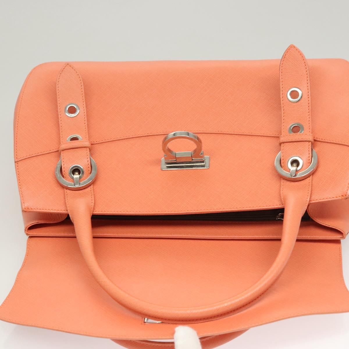 Salvatore Ferragamo Gancini handbag Leather, PINK, LEATHER, Handbag