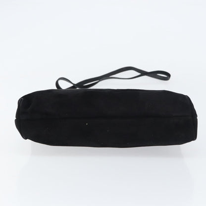 Salvatore Ferragamo Vala Shoulder Bag Suede, BLACK, SUEDE, Shoulder bag