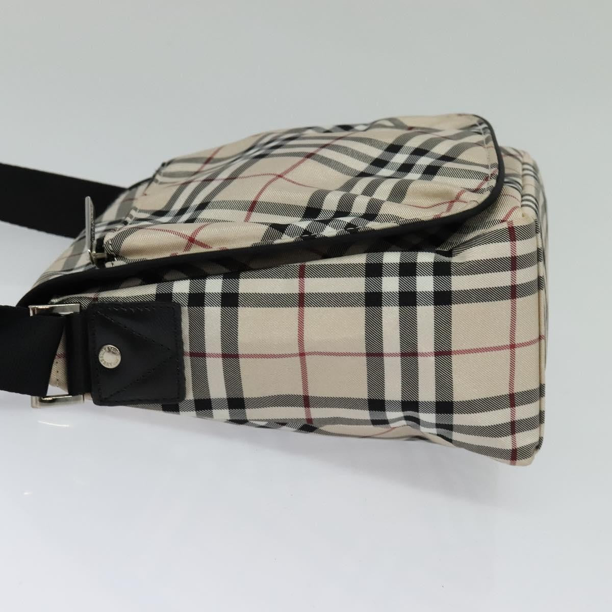 Burberry Nova Check Blue Label Nylon, Beige, Nylon, Shoulder Bag