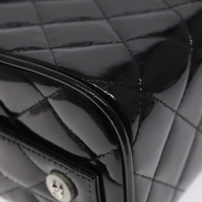 Chanel Vintage Metal Box Bag Quilted patent, Black, Patent Leather, Handbag