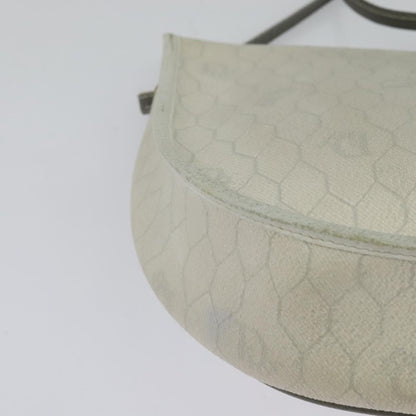 Christian Dior Vintage Honeycomb Shoulder Bag Canvas, WHITE, CANVAS, Shoulder bag