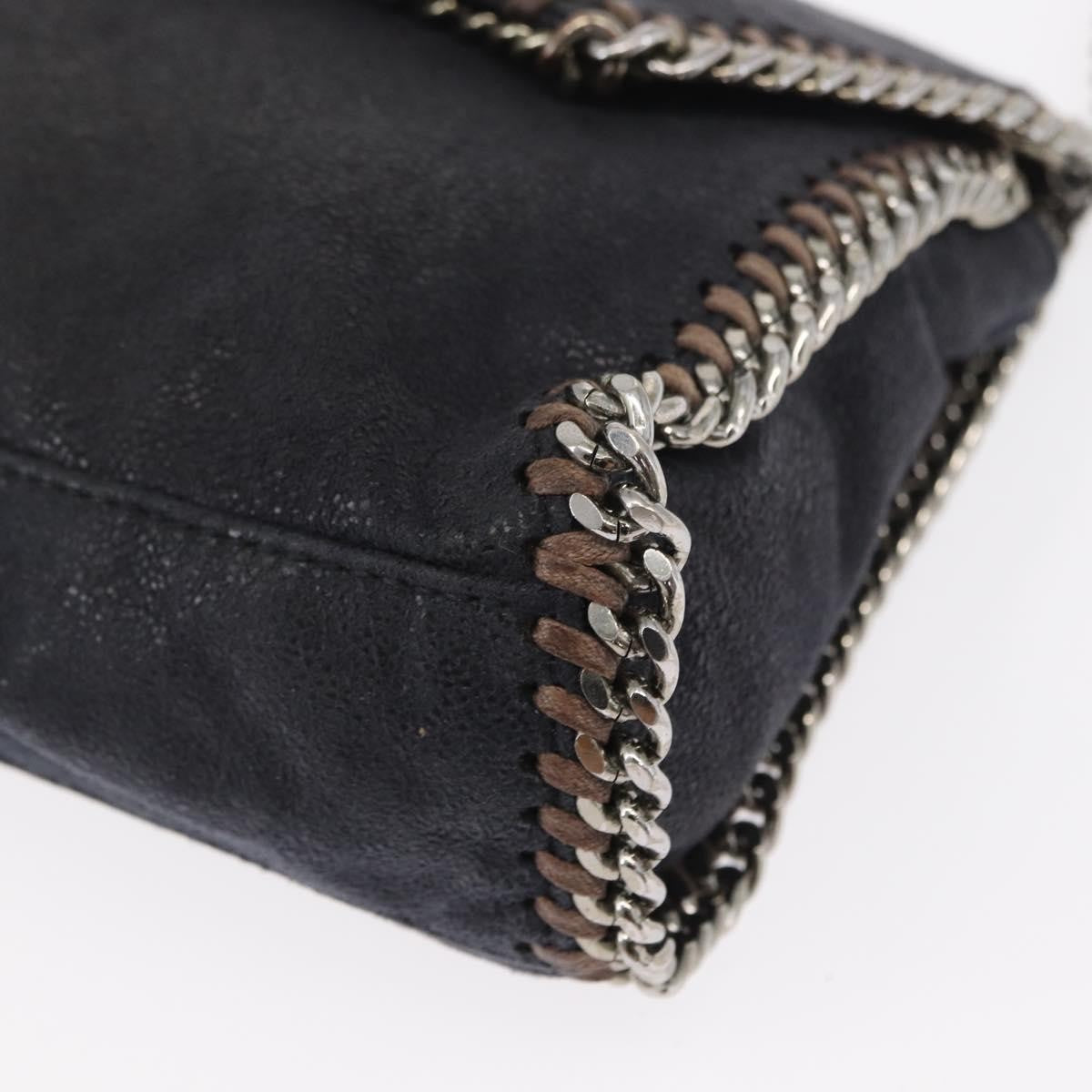 Stella McCartney Falabella Fold Over Crossbody Bag Shaggy Deer, NAVY, POLYESTER, Shoulder bag