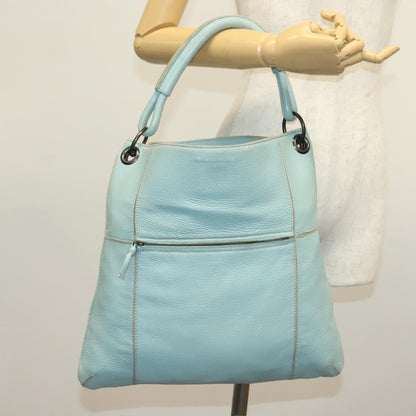 Bottega Veneta Front Zip Hobo Leather, BLUE, LEATHER, Handbag