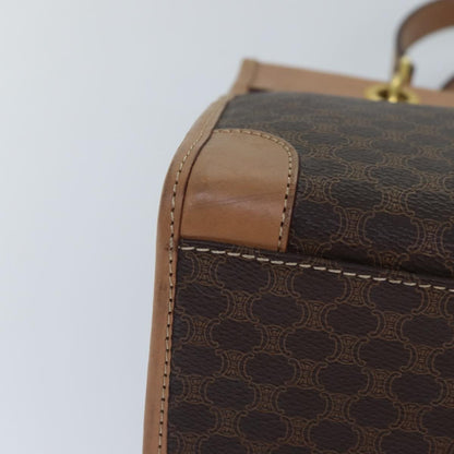 Celine Vintage Macadam Handbag Canvas and Leather, Brown, Canvas, Handbag