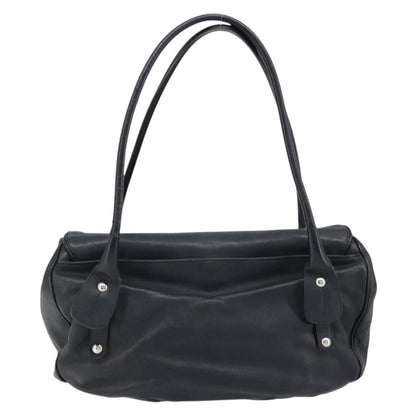 Salvatore Ferragamo Gancini handbag Leather, BLACK, LEATHER, Handbag
