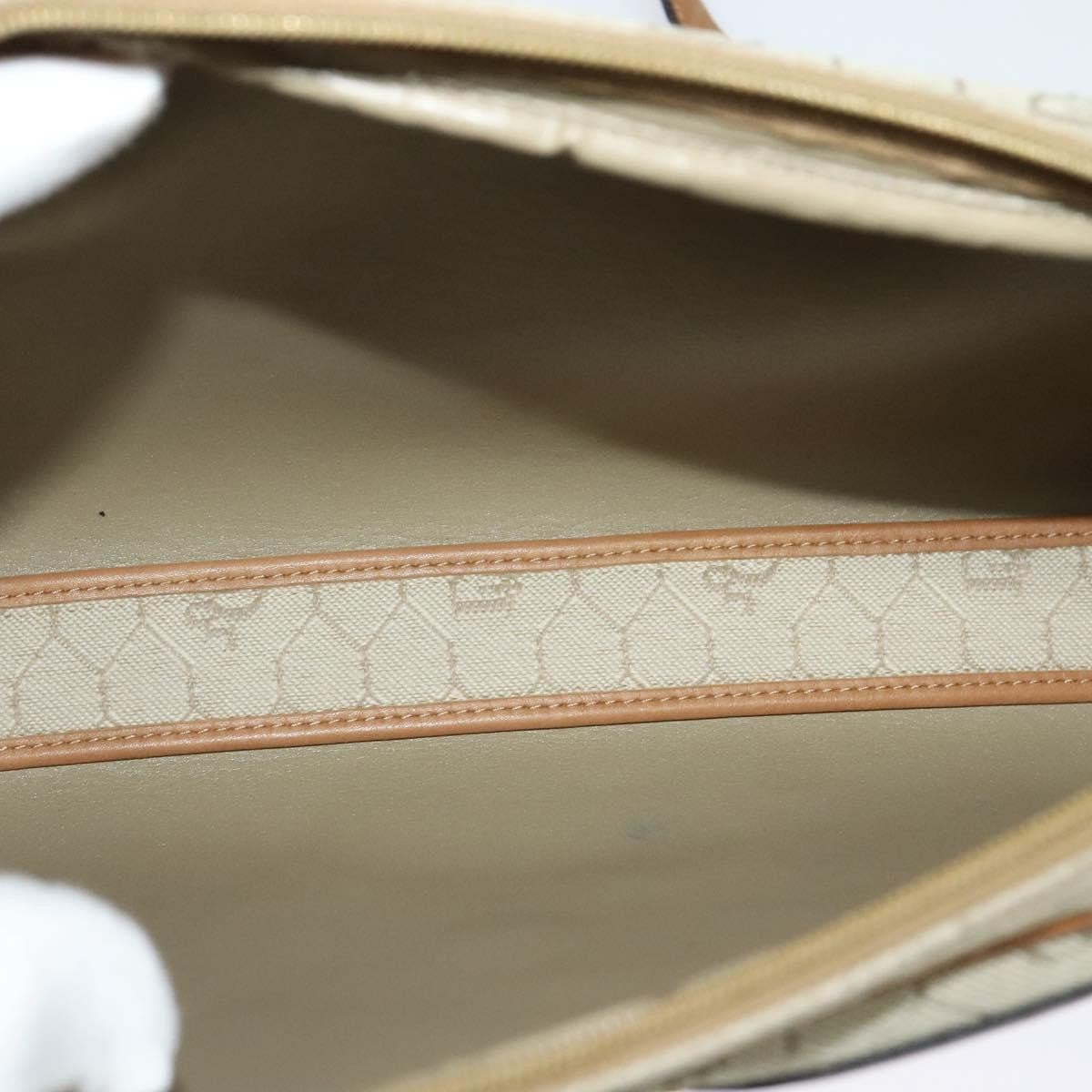 Christian Dior Vintage Honeycomb Shoulder Bag Canvas, BEIGE, CANVAS, Shoulder bag