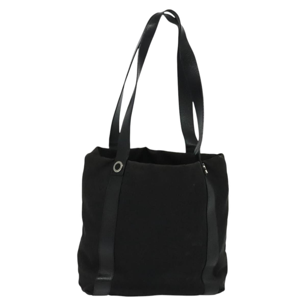 Bvlgari B.Zero1 Logomania Bag Canvas with Leather, BLACK, CANVAS, Tote bag