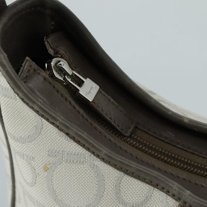 Salvatore Ferragamo Gancini Shoulder Bag Canvas, GRAY, CANVAS, Shoulder bag