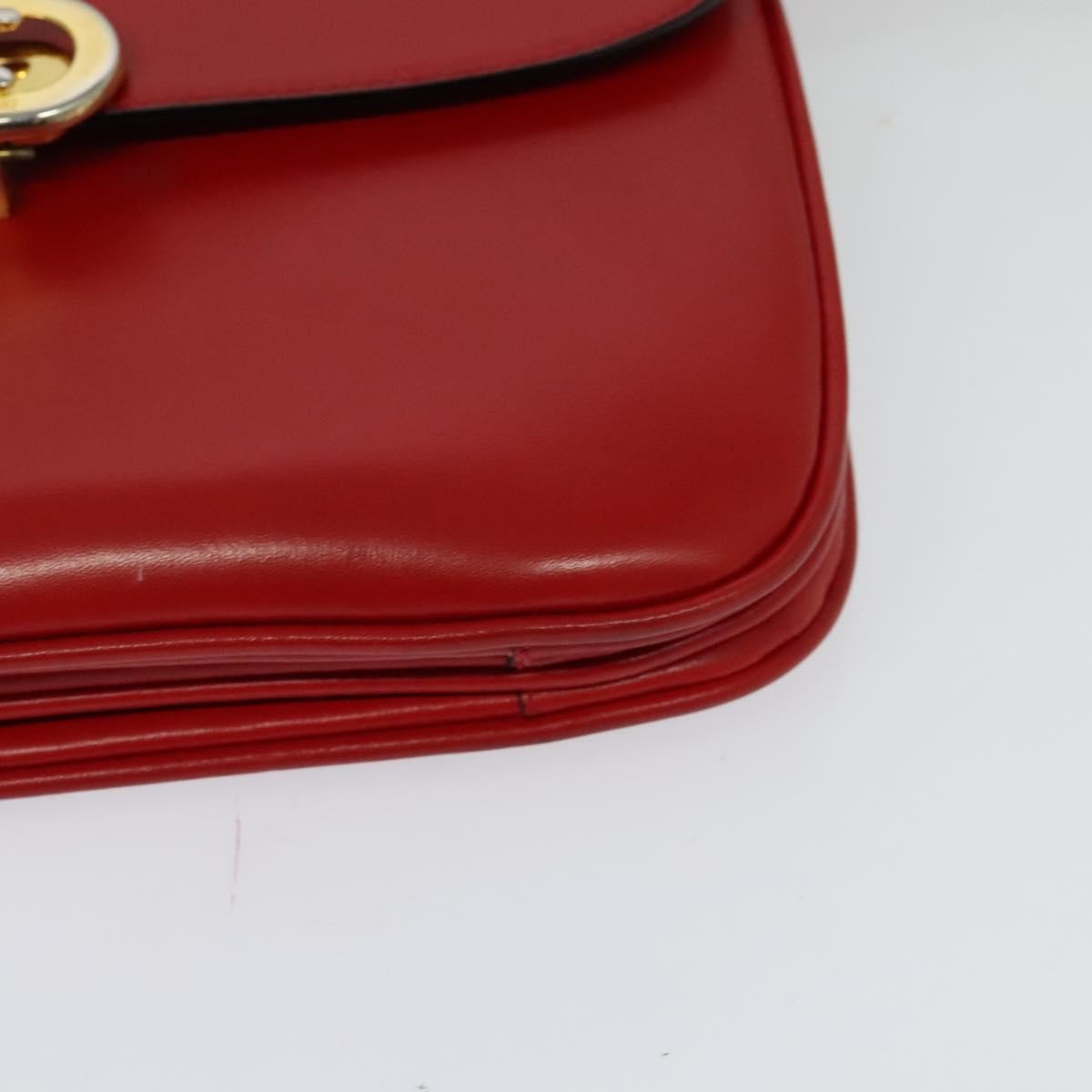Celine Vintage Triomphe Shoulder Bag Leather, RED, LEATHER, Shoulder bag