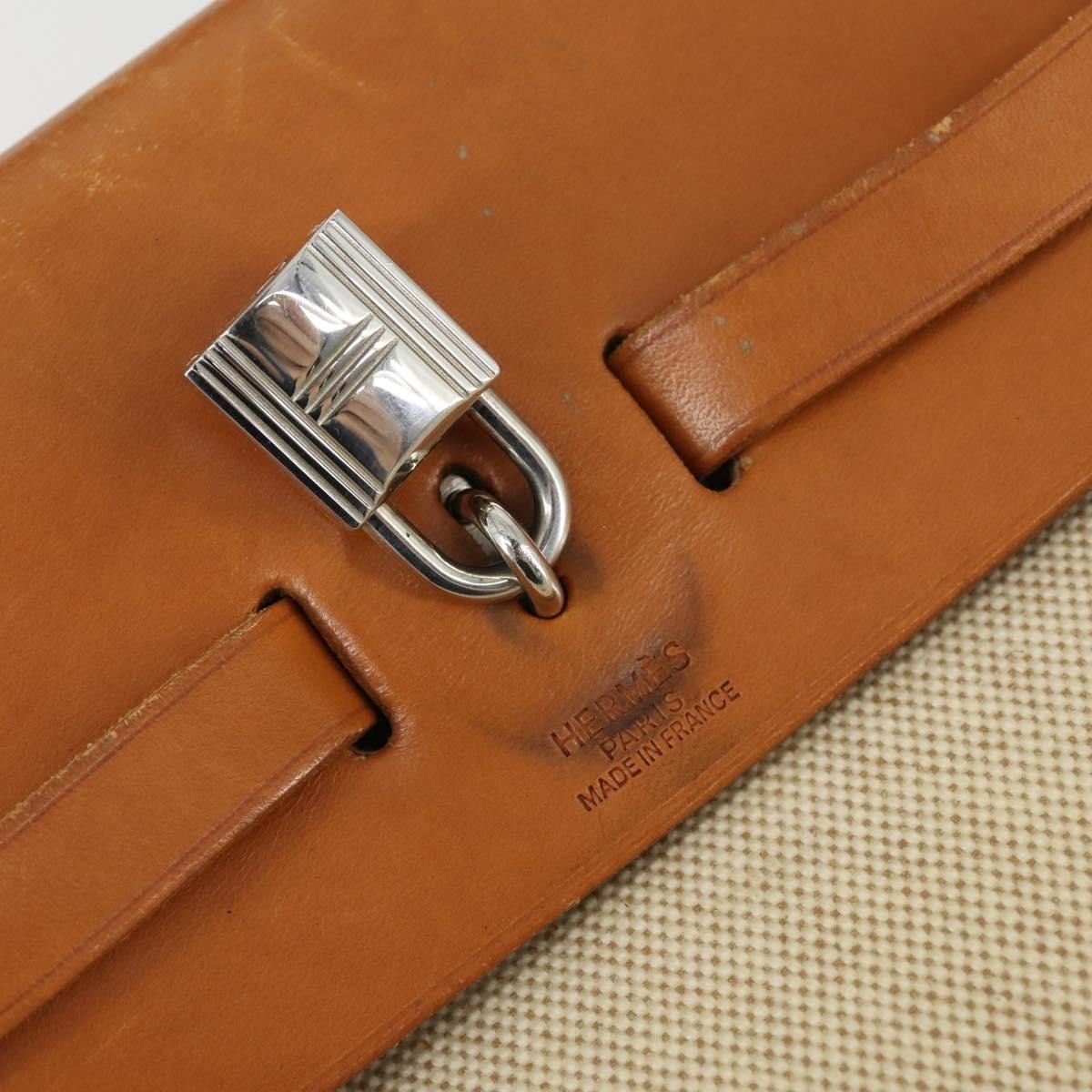 Hermes Herbag A Dos Backpack Toile, BEIGE, CANVAS, Backpack