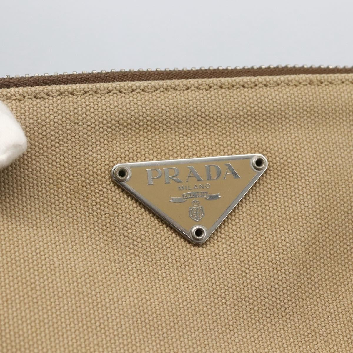 Prada Vintage Handbag Canvas, Beige, Canvas, Handbag