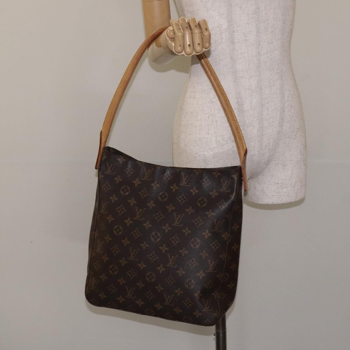 Louis Vuitton Looping Handbag Monogram Canvas, BROWN, CANVAS, Handbag