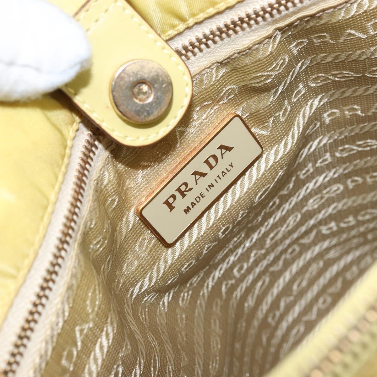 Prada Vintage Tote Nylon, Yellow, Nylon, Tote Bag