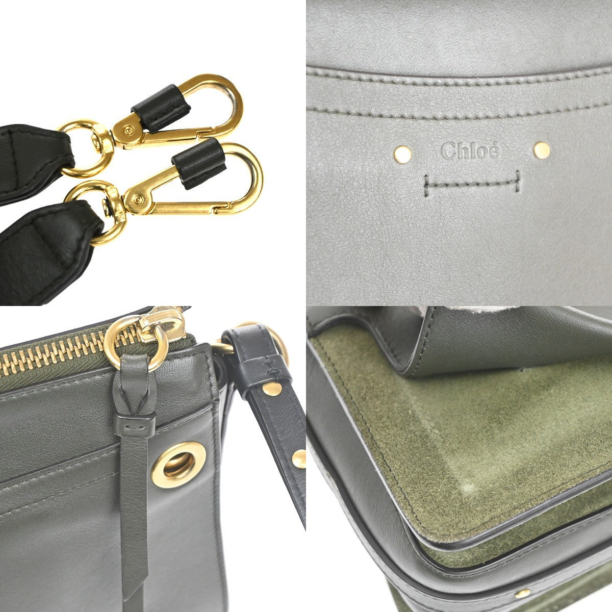 Chloe Roy Shoulder Bag Leather, Black, Suede, Shoulder Bag