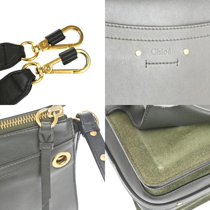 Chloe Roy Shoulder Bag Leather, Black, Suede, Shoulder Bag