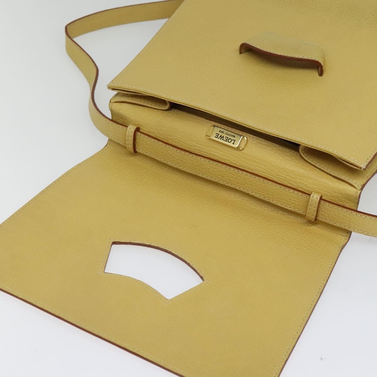 Loewe Barcelona Shoulder Bag Leather, YELLOW, LEATHER, Shoulder bag