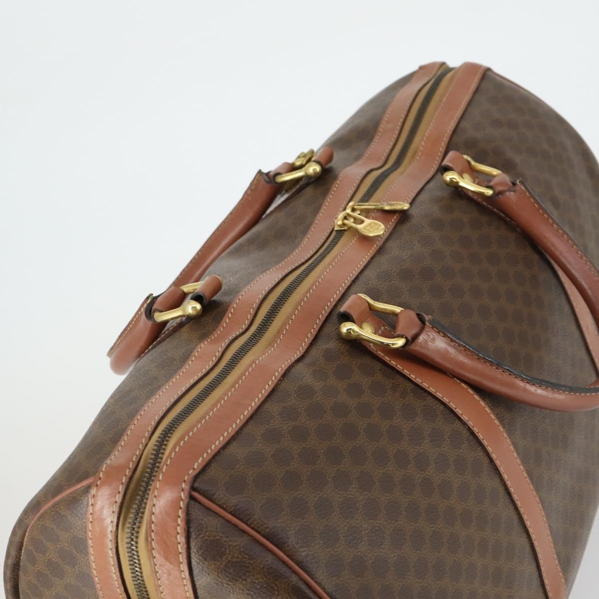 Celine Vintage Duffle Bag Canvas and Leather, BROWN, CANVAS, Travel bag