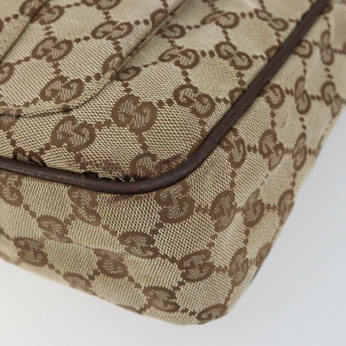 Gucci Vintage Shoulder Bag GG Canvas and Leather, BEIGE, CANVAS, Shoulder bag