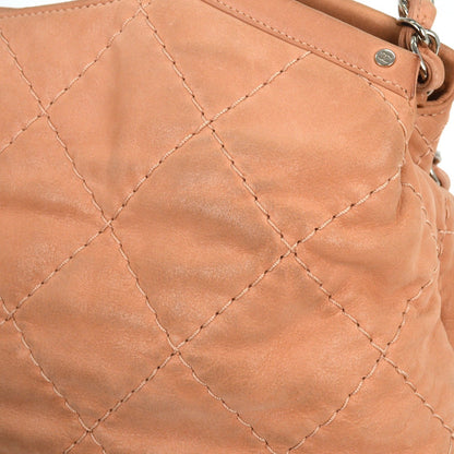 Chanel CC Sea Hit Tote Quilted Iridescent Calfskin, PINK, LEATHER, Tote bag